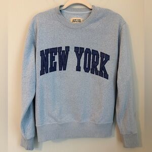 New York Popular Crewneck Sweatshirt with 'New York' Patchwork, Size Small